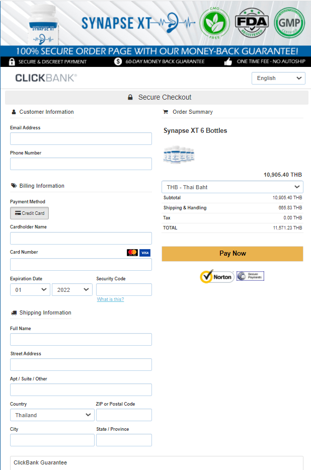 Synapse XT - Secure Order Page
