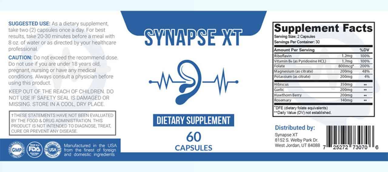 Synapse XT supplement facts
